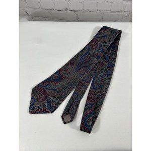 VTG Geoffrey Beene Paisley Made In USA Italian Silk Fabric Neck Tie 57x3.5